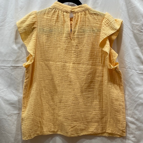 Joe's Jeans Mustard Ruffle Sleeve Blouse - Picture 4 of 4